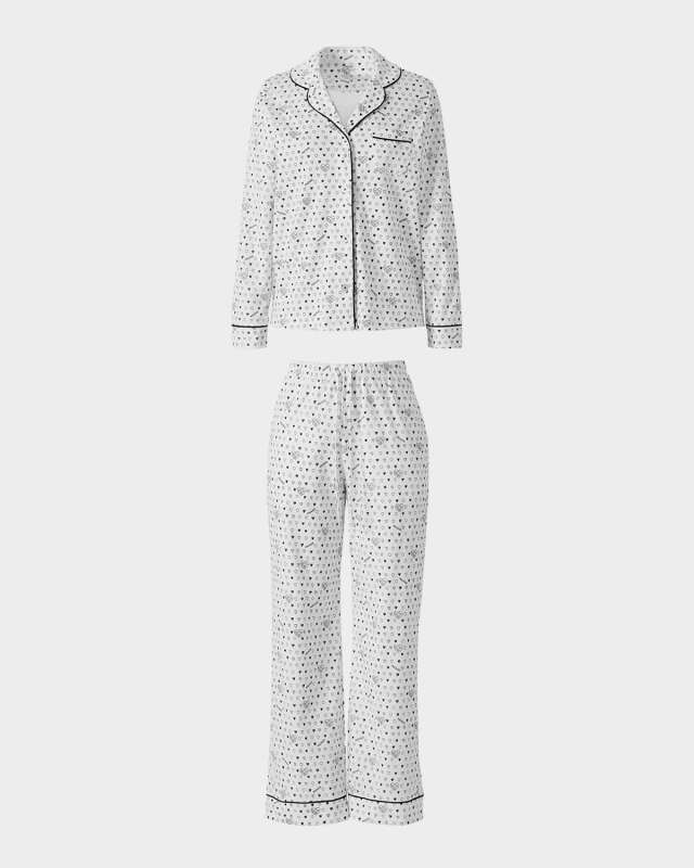 x Roller Rabbit Heart-Print Cotton Pajama Set